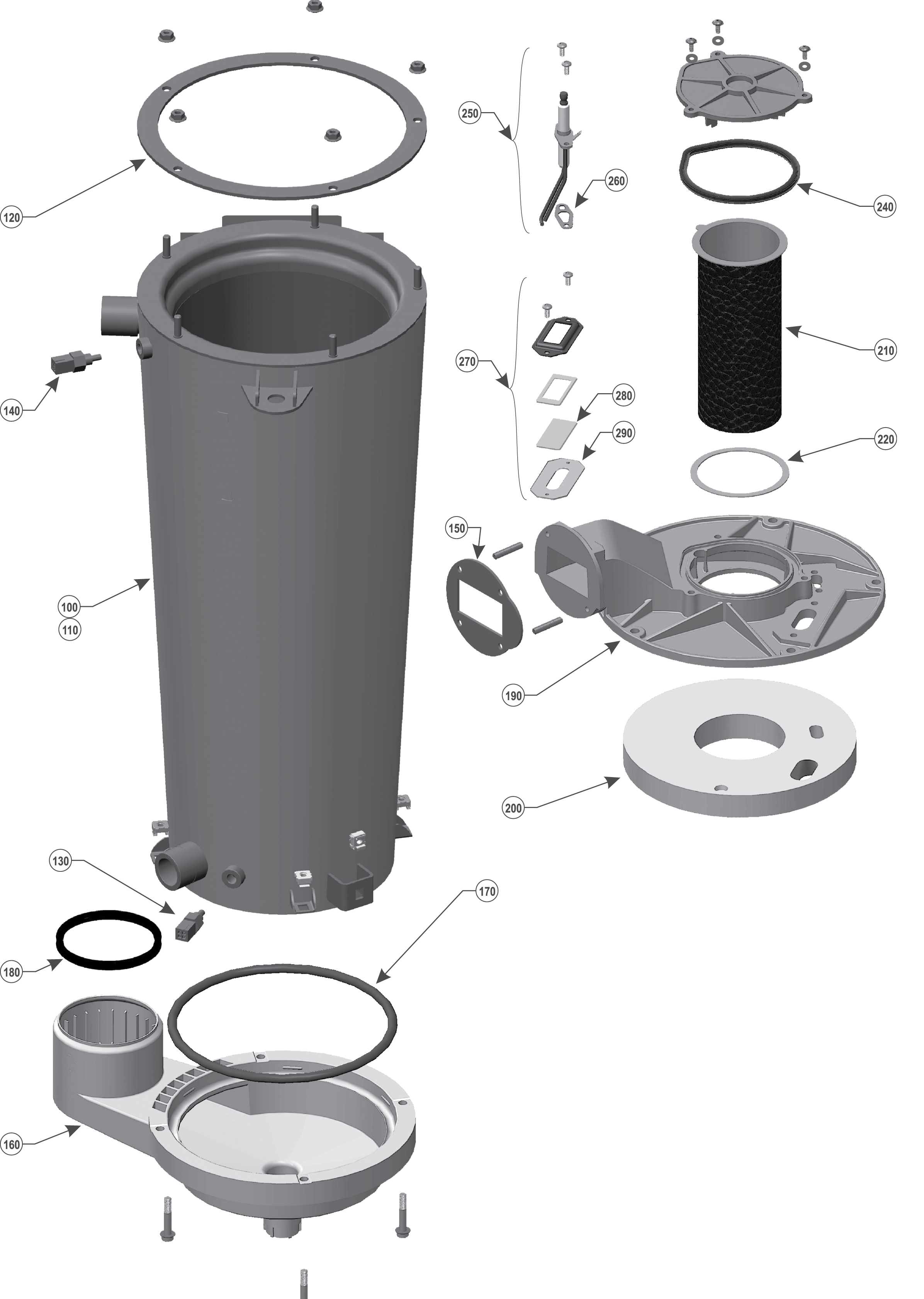 WM97+ 155 Heat Exchanger Assembly Drawing